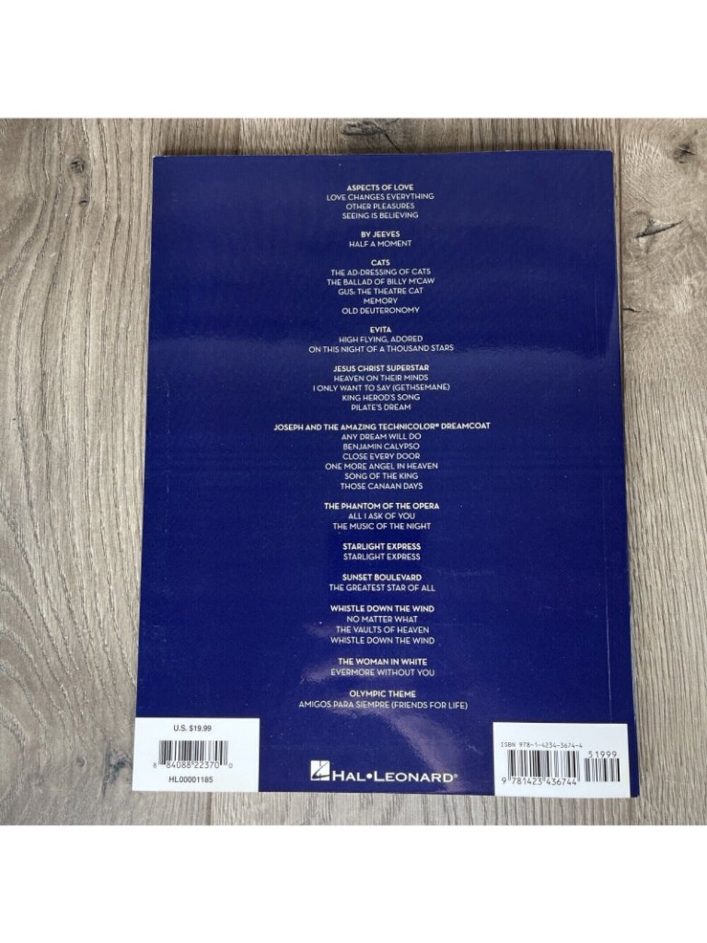 Andrew Lloyd Webber for Singers 30 Songs - Men's Edition Vocal Hal Leonard - Picture 3 of 6